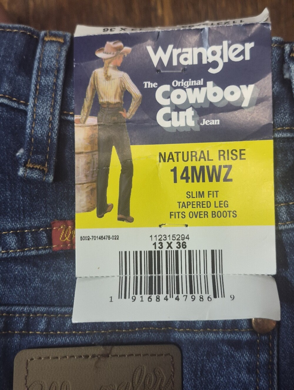 NWT Wrangler 14MWZ Women's Cowboy Cut Slim Fit Jeans High Rise 13x36